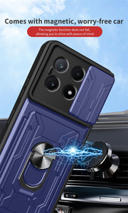 Étui pour téléphone Xiaomi POCO X6 Pro 5G avec anneau magnétique et fente pour <span class=keywords><strong>carte</strong></span> de protection d'objectif d'armure - Product Image 4