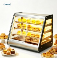 Vitrine chauffante professionnelle pour aliments chauds, chauffe-plats commercial pour boulangerie, pâtisserie, et utilisation en magasin de proximité