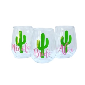 Summer Plastic Goblet Cacti Flamingos Flute <strong>Ocean</strong> Milk <strong>Bottle</strong> 12oz 16oz 710ml Customizable Plastic Cups - Product Image 1