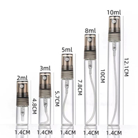 Vente en gros Mini verre transparent échantillon de parfum atomiseur testeur rond 2ml 3ml 5ml 10ml bouteille vide rechargeable