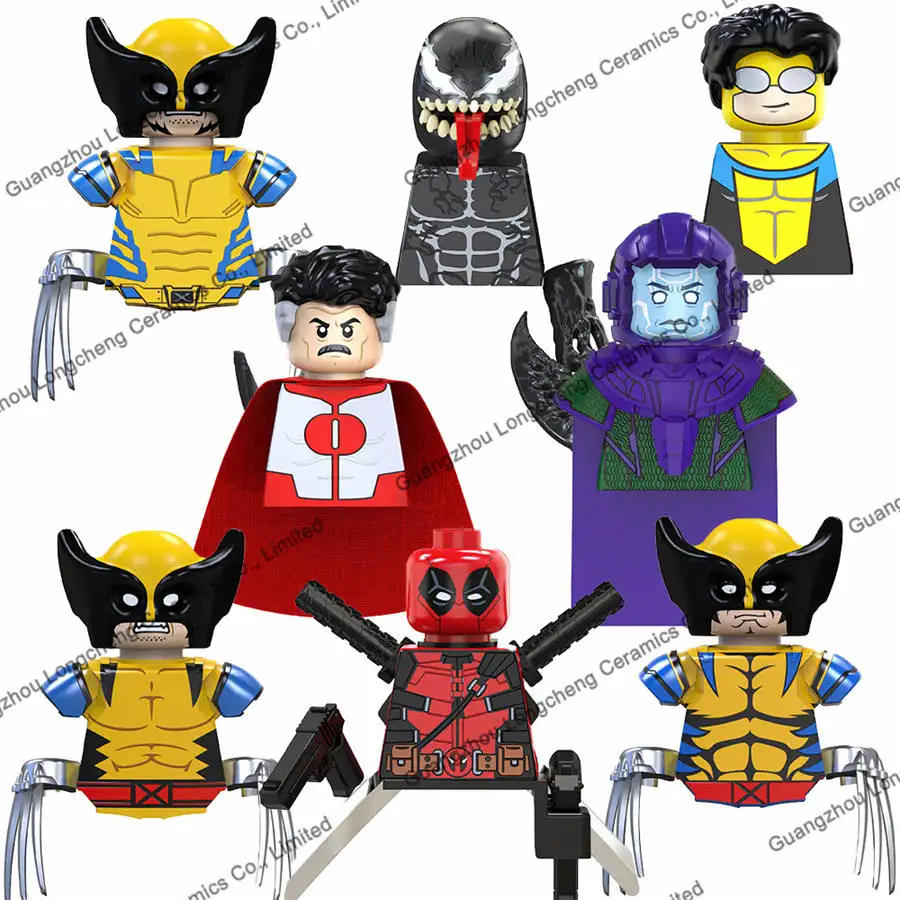 TV6205 Super Heroes Dead Omini Man Invincible Roit Pool Kang the Conqueror Mini Building Blocks Action Figures Kid Toys