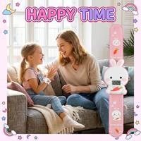 Montre numérique 3D personnalisée avec logo de lapin en silicone, montre à clipser de dessin animé pour enfants, vente en gros