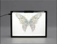 Tablette lumineuse LED portable à piles avec gradation progressive et règle intégrée pour le dessin