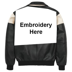 Mens Black Pu Leather Bomber Jacket Color Front Zipper Casual Autumn Style - Product Image 2