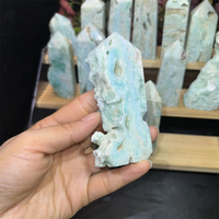 Haute qualité bleu cristal Quartz caraïbes Calcite Points hémimorphite tour Druzy pour la décoration de la maison