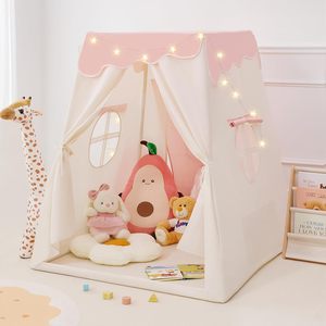 SECURE & COZY HAVEN Dual-Door Toddler Tent Indoor Frustum Design Kids Play Tent with <b>Star</b> <b>Lights</b> - Product Image 6