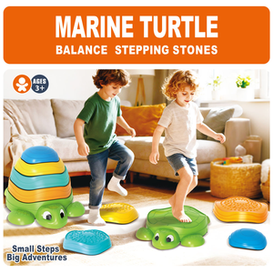 Juego de 5 Piedras de Equilibrio para Niños - Antideslizantes, con Forma de Tortuga, Juguete para Desarrollar Habilidades Motoras, para Jugar en Interiores y Exteriores - Product Image 1