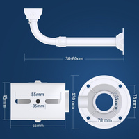 Support de caméra CCTV en forme de L, support mural en aluminium, support de caméra extensible réglable pour l'installation de caméras de sécurité extérieures