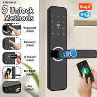 Tuya Wifi 4-en-1 serrure de porte intelligente APP télécommande empreinte digitale/carte RFID/mot de passe/clé stockage de données en nuage haute durabilité
