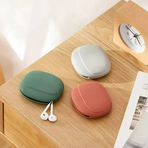 Silicone Earphone Data Cable Storage <b>Box</b> Mini Key <b>Box</b> Lipstick Mini Storage Bag Green Light Gray <b>Red</b> - Product Image 3