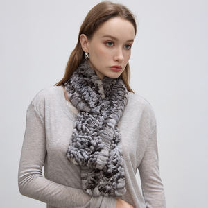 Bufanda Corta de Piel de <span class=keywords><strong>Chinchilla</strong></span> para Mujer - Accesorio de Invierno Lujoso y Moderno con Diseño Multifuncional y Patrón Sólido - Product Image 5