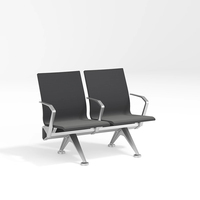 Vente en gros de chaise d'aéroport chaise d'attente d'aéroport de banque d'hôpital de salle d'attente banc en métal de réception de 3-5 places