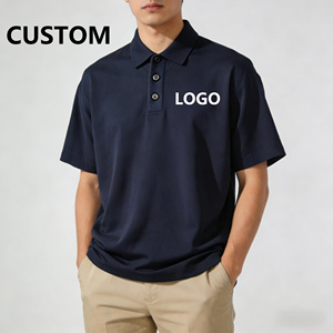 Summer Men's 100% Cotton Knitted Short Sleeved for Shirts Loose Fit Quick Dry Custom LOGO Sport Casual - Product Image 1