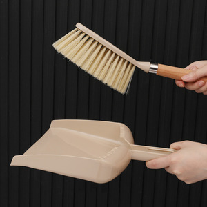 <b>Mini</b> Broom And Dustpan Set With Wooden Handle For Floor <b>Sofa</b> Desk Cleaning Small Size PP Material - Product Image 3