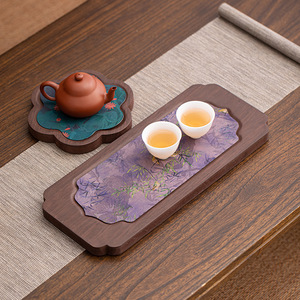 Walnut <b>Tea</b> Tray Irregular Shape Heat Resistant Dry Brewing Kung Fu <b>Tea</b> <b>Set</b> Teapot Holder Afternoon <b>Tea</b> Gift - Product Image 3