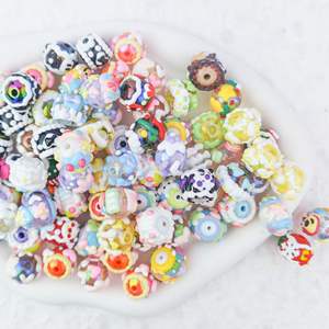 Perles acryliques transparentes peintes à la main, accessoires de téléphone à suspendre, style dessin animé mignon, couleur gelée, tendance, faits à la main, DIY, adorable, pour stand - Product Image 4