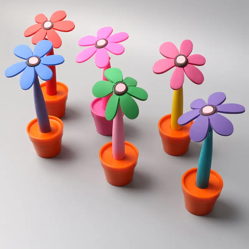 Flower pens gel ink with flowers shape pen student promotion ballpoint pen Random flower styles