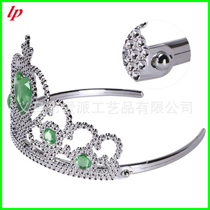 Ensemble d'accessoires de costume de princesse verte, couronne, baguette magique, collier, boucles d'oreilles, gants pour filles, déguisement de fête - Product Image 2