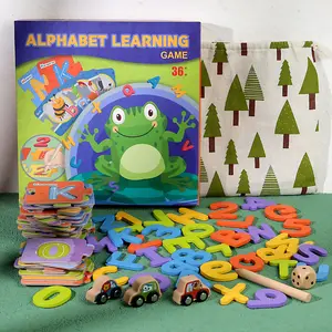 霍伊工艺品最新单词和数字学前学习玩具逻辑思维游戏儿童最热门的儿童木材拼写游戏