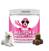 Suplemen Alami Anti Alergi & Gatal untuk Hewan Peliharaan, Label Pribadi OEM, Permen Kunyah Lunak untuk Anjing dengan Probiotik & Kunyit