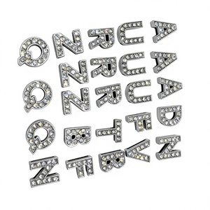 Abalorios Personalizados de Letras del Alfabeto con Pedrería para Navidad, de la A a la Z, para Pulseras, Collares y Adornos para el Cabello, Deslizadores de Metal Duradero con Cristales - Product Image 2