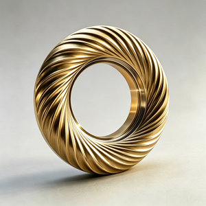 Mecanizado CNC Personalizado OEM para Anillos Circulares de Acero Inoxidable, Latón y Aluminio con Superficie de Rejilla Giratoria Grabada con Láser - Product Image 1