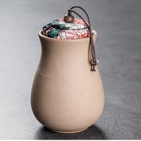 Boîte à thé hermétique en céramique pour café, diverses tailles, motif lotus, double couche, en porcelaine en forme de gourde, pour thé Pu-erh, idéale comme cadeau