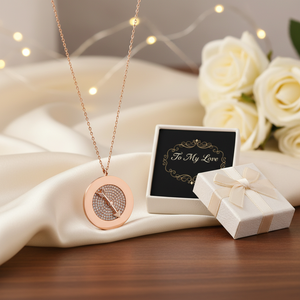 Collar con Colgante de Plata de Ley 925 Turca Hecho a Mano con Diseño de Flecha Redonda y Circonita, para Regalo de Boda - Product Image 3