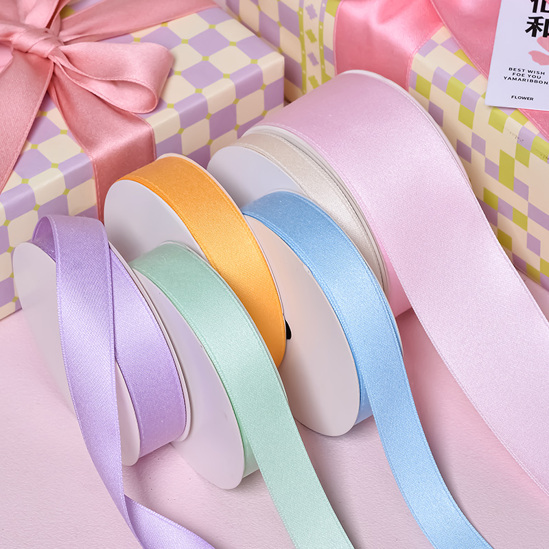 Custom 147 Color Printed Ribbon Polyester Cotton Ribbon With logo for Brand Gift Packaging Roll