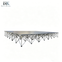 Plateforme de scène en contreplaqué d'aluminium avec support en aluminium pour mariage, spectacle, exposition