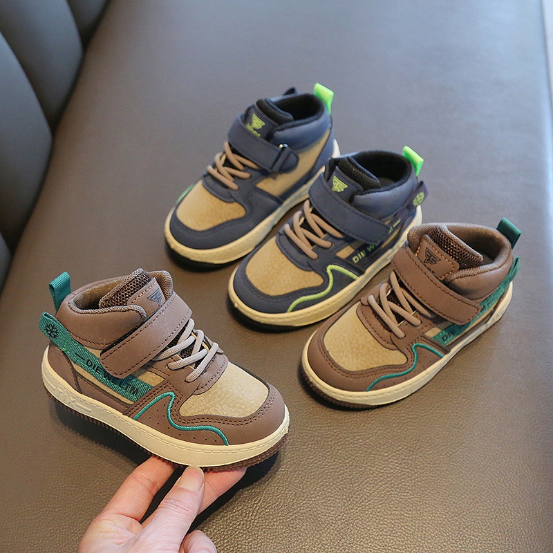 Chaussures De Sport Décontractées à Lacets Pour Bébé Garçon 0-18M Semelle Souple Chaussures Antidérapantes En Coton