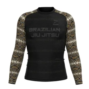 Personalizado MMA Gear bbj 2,1 patrón de serpiente Rise jiu jitsu chestpad fabricante no GI rasguards