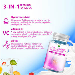 Approvisionnement d'usine Vitamine C Biotine Gummy 3-en-1 Acide Hyaluronique Gommes 300mg Boost Peau Articulations Corps Santé Non OGM - Product Image 4
