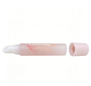 Gloss à lèvres rose en tube souple, embout ergonomique incliné, bouchon à vis plat, impression personnalisée, huile à lèvres, mini format voyage, échantillon de soin des lèvres, emballage OEM - Product Image 1