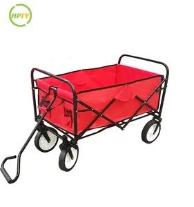 H302 Folding Trolley Wagon Cart Heavy Duty Big Wheel Folding Outdoor Utility Wagon Collapsible Garden Trolley