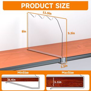 ที่ยึดชั้นวางทรงสี่เหลี่ยมผืนผ้า <span class=keywords><strong>PVC</strong></span> <span class=keywords><strong>ใส</strong></span>ทำจากอะคริลิค1แพ็คตัวแบ่งตู้อเนกประสงค์สำหรับห้องนั่งเล่นที่เก็บเสื้อผ้า - Product Image 6