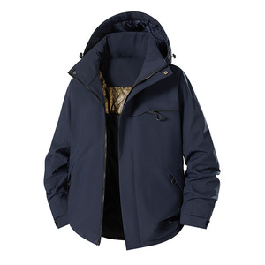 Chaqueta cortavientos con forro interior, ropa de invierno unisex para exteriores, abrigo de color sólido en contraste para ropa de trabajo - Product Image 3