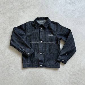 Custom 14 Oz Heavyweight Button up Denim <b>Jacket</b> Slim Fit Japanese Salvage Raw Streetwear Jean Selvedge Denim <b>Jacket</b> <b>Men</b> - Product Image 1