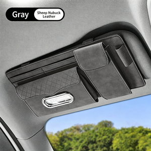 Organizador Universal para Visera <span class=keywords><strong>de</strong></span> Coche, Bolsa <span class=keywords><strong>de</strong></span> Almacenamiento <span class=keywords><strong>de</strong></span> Cuero PU con Porta Gafas, Ranuras para Tarjetas y Bolsillo para Bolígrafo, para el Interior del Coche - Product Image 6