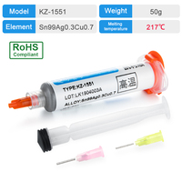 Pasta de Soldadura sin Plomo KELLYSHUN KZ-1551 Sn99% Ag0.3% Cu0.7% para Reparación de Teléfonos Móviles SMD BGA LED, Hecho en China, ODM/OEM