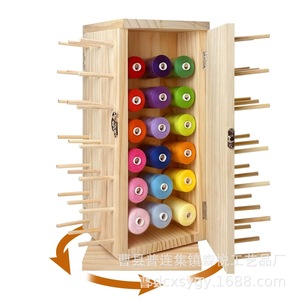 Organizador de Hilo de Coser Giratorio de Escritorio de 7 Niveles, Soporte para Bobinas de Madera de 38.6x18x16cm - Product Image 2