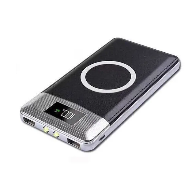Factory Supply Mobile Battery Pack Qi Wireless Charger 10000mah Power Bank Supply 2 in 1 Wireless Charging Power Bank