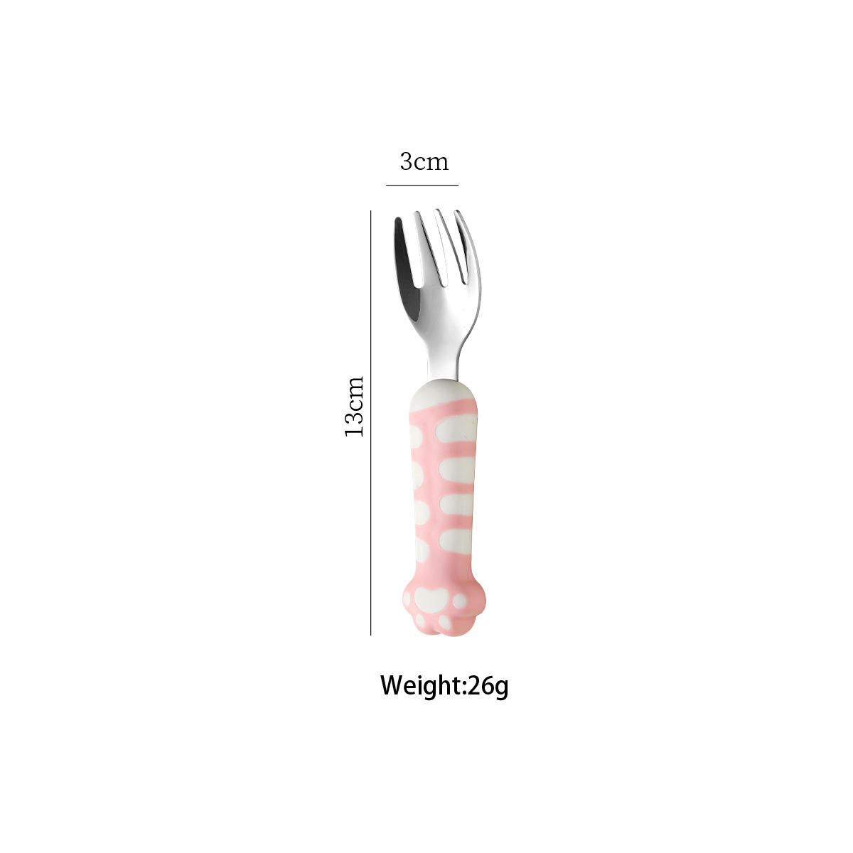 304 stainless steel cat paw children's fork (Pink)