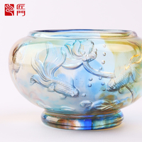 Pot à trésors en verre cristal fait main Artfamily, motif poisson rouge, art populaire, style ethnique, décoration d'intérieur, cadeaux haut de gamme, salon, bureau
