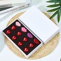 Boîte d'emballage en carton couleur unie pour chocolats, type dossier, pour rangement de bonbons, avec pelliculage mat, estampage et vernissage, impression alimentaire