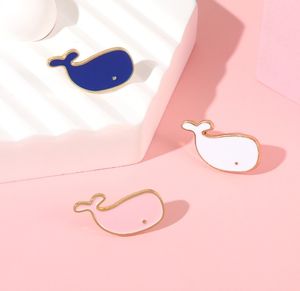 Dessin animé mer Animal broche créatif mignon trois couleurs petit collier de <span class=keywords><strong>baleine</strong></span> <span class=keywords><strong>corne</strong></span> sac à dos accessoire alliage peinture badge - Product Image 1