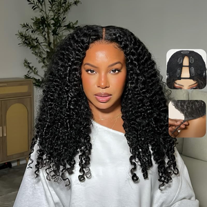 <span class=keywords><strong>Perruque</strong></span> bouclée birmane en cheveux humains, <span class=keywords><strong>perruque</strong></span> en U améliorée avec cordon de serrage, sans colle, forme en V, <span class=keywords><strong>perruque</strong></span> complète à clipser, <span class=keywords><strong>demi</strong></span>-<span class=keywords><strong>perruque</strong></span> - Product Image 1