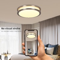 Plafonnier LED Offres Spéciales encastré à intensité variable, éclairage rond en nickel brossé pour la cuisine, le couloir, la salle de bain, la cage d'escalier