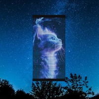 Écran LED magique en maille volante pour publicité de drone en plein air, flexible, ultra-transparent, P25