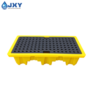 Pallet di Contenimento a 2 Tamburi (HDPE) per Acidi, Oli e Prodotti Chimici Pericolosi, Accessibile con Carrello Elevatore per Ambienti Industriali - Product Image 2